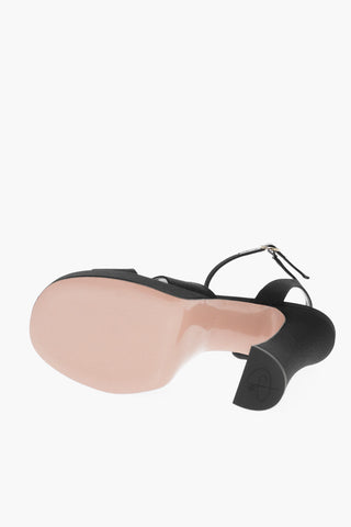 Satin MIRANDA Sandals with Block Heel 12cm