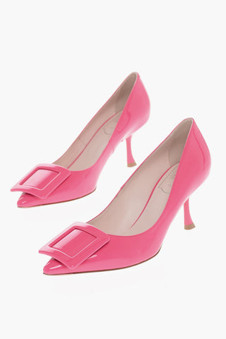 Point Toe Patent Leather VIV IN THE CITY Pumps with Spool Heel 6,5cm