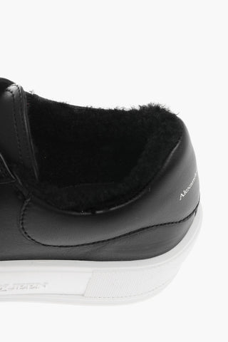 Two-tone Leather Sneakers with Shearling Lining