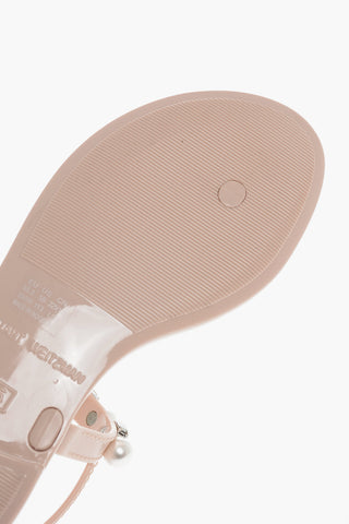 Rubber Thong GOLDIE Sandals with Pearl and Crystal Applications