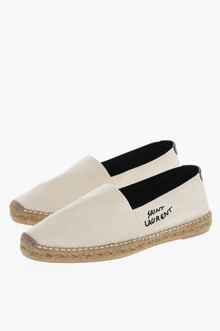 Contrasting Embroidered Logo Canvas Espadrillas