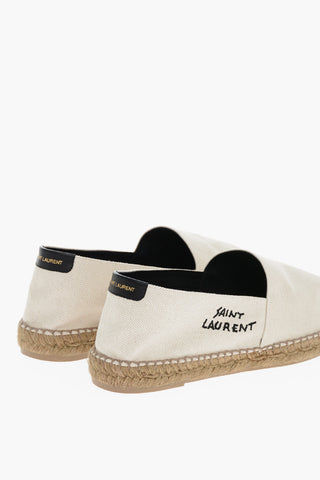 Contrasting Embroidered Logo Canvas Espadrillas