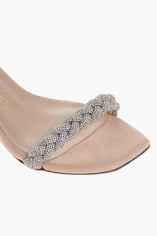 Suede ADDISON Sandals with Crystal Woven Strap 7cm