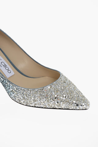 Degradé Glitter ROMY Pumps with Point Toe 6cm
