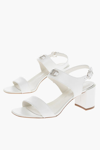 Metal Buckle CAYLA Leather Sandals with Squared Heel 6cm