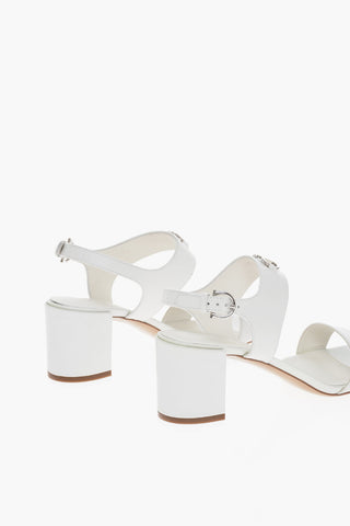 Metal Buckle CAYLA Leather Sandals with Squared Heel 6cm
