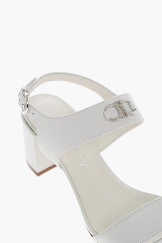 Metal Buckle CAYLA Leather Sandals with Squared Heel 6cm