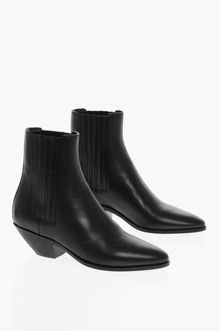 Elastic Side Bands WEST Leather Western Booties