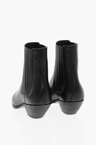 Elastic Side Bands WEST Leather Western Booties