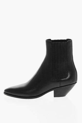 Elastic Side Bands WEST Leather Western Booties