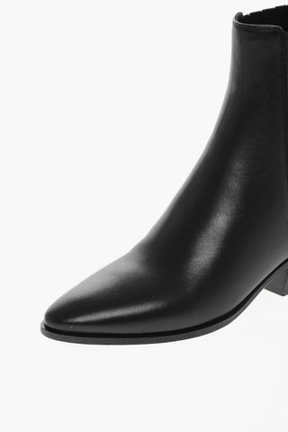 Elastic Side Bands WEST Leather Western Booties