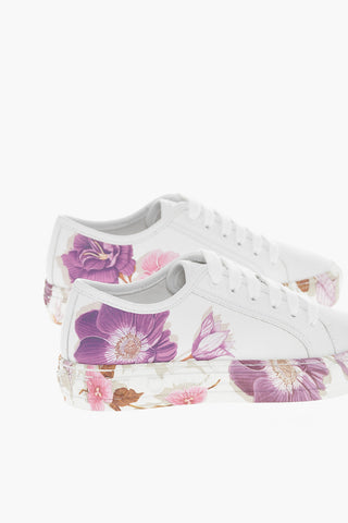 Sneakers in Pelle BORG PRINT con Stampa Floreale