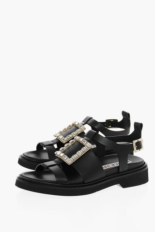 Crystal Buckle Leather VIV RANGERS Sandals