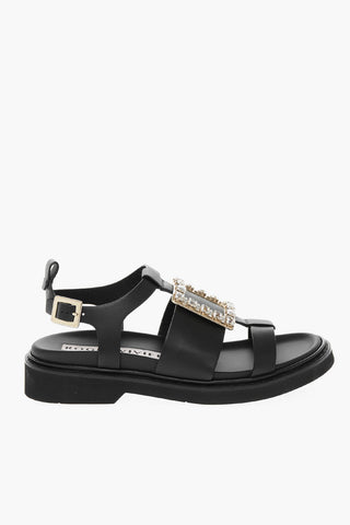 Crystal Buckle Leather VIV RANGERS Sandals