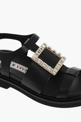 Crystal Buckle Leather VIV RANGERS Sandals
