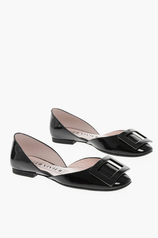 Patent Leather DORSAY Ballet Flats with Logoed Buckle