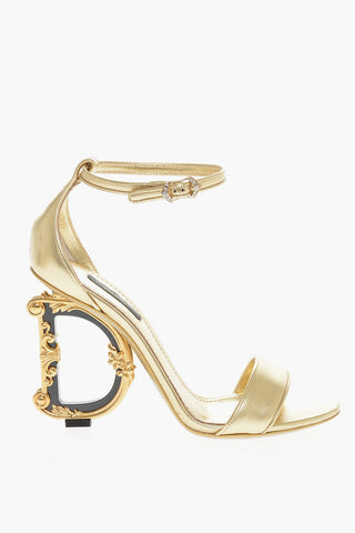 Metallic Leather KEIRA Sandals with Baroque Heel 8cm