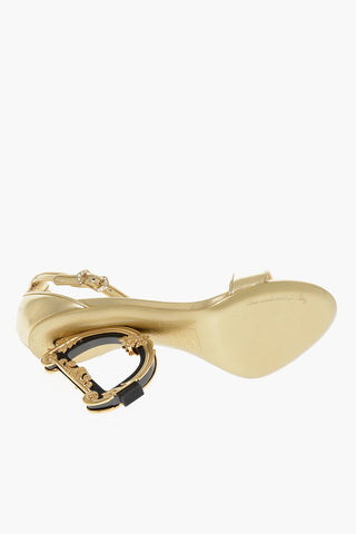 Metallic Leather KEIRA Sandals with Baroque Heel 8cm