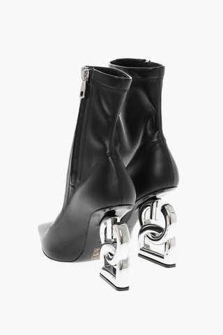 Faux-leather Ankle Boots with Logoed DG Heel 8cm
