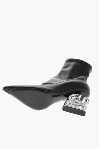 Faux-leather Ankle Boots with Logoed DG Heel 8cm