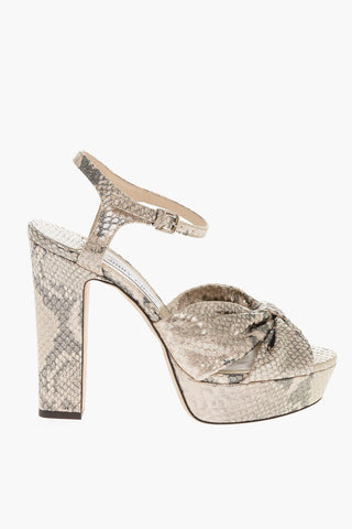 Sandali HELOISE Platform con Stampa Pitone Metallica 13cm