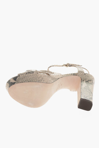 Sandali HELOISE Platform con Stampa Pitone Metallica 13cm