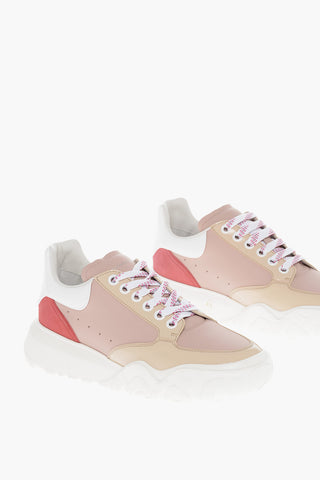Leather COURT Sneakers with Patent Leather Detailing