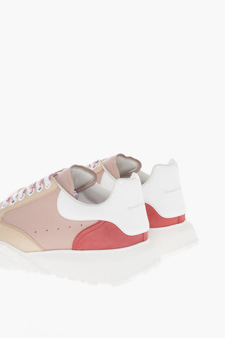 Leather COURT Sneakers with Patent Leather Detailing