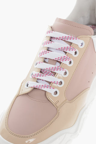 Leather COURT Sneakers with Patent Leather Detailing