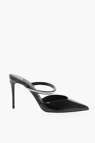 Patent Leather CARDINALE Mules with Crystal Application 9cm