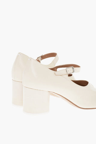Leather TABI Pumps with Split-toed Design 6cm