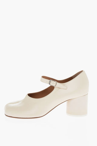 Leather TABI Pumps with Split-toed Design 6cm