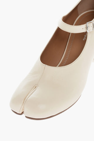 Leather TABI Pumps with Split-toed Design 6cm