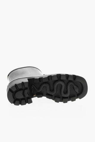 Squared Toe DEMETRA Rubber Booties with Jewely Buckle 7cm
