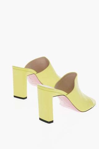 Squared Heel Leather ANNE Mules 9cm