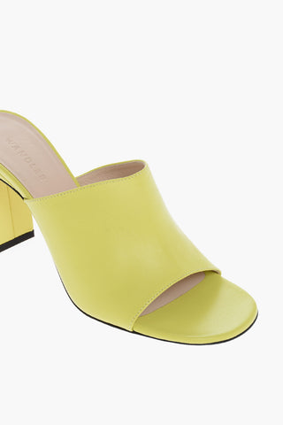 Squared Heel Leather ANNE Mules 9cm