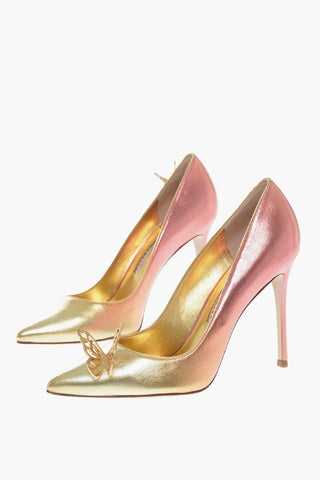 Pumps in Pelle Lamè MARIPOSA con Dettaglio Farfalla 11,5cm