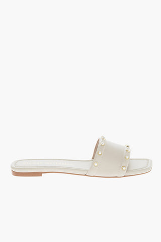 Sliders PEARL SLIDE in Pelle con Dettaglio Perle