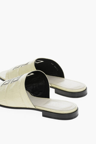 Leather Slides with Mesh 4G Logo
