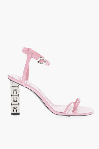 Sandali in Pelle con Tacco Logo G Cube 9cm