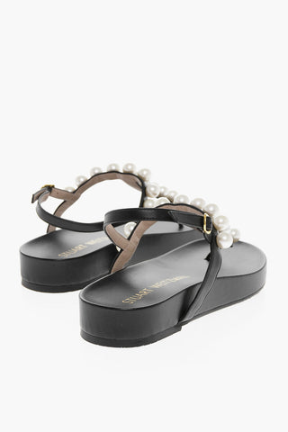 Leather GOLDIE PEARL Thong Sandals with Pearls