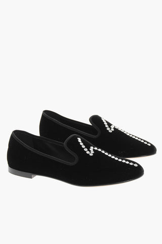 Velour DALILA VERONICA Loafers with Crystal Detail