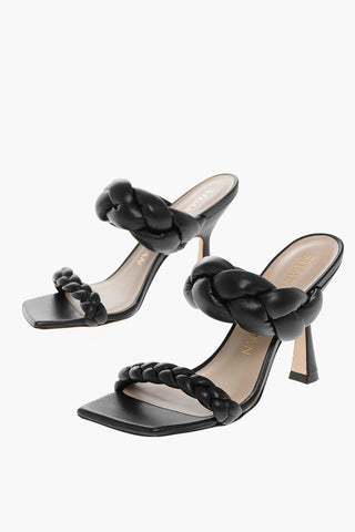 Spool Heel PLAYA Mules with Braided Bands 10cm
