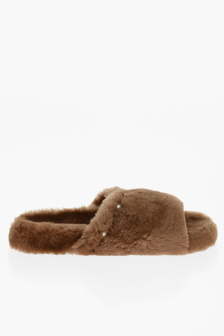 Teddy ACINDA Slippers with Pearl and Crystal Detail