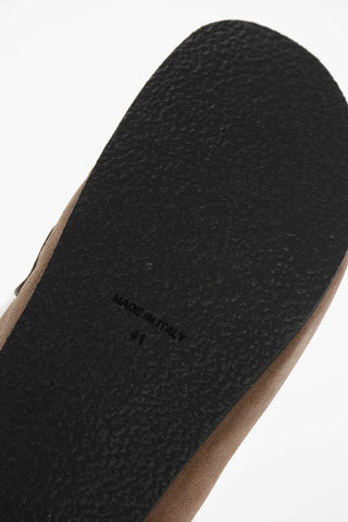 Shearling Lining Suede Penny Mules