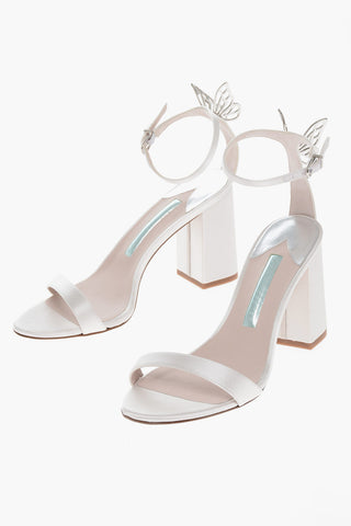 Squared Heel Satin MARIPOSA MID Sandals with Butterfly Detail 9cm