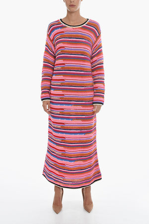 Maxikleid aus Wollstrick mit langen Ärmeln