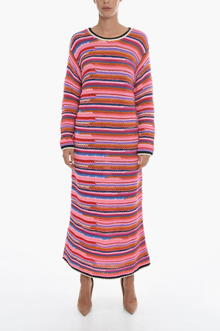 Maxikleid aus Wollstrick mit langen Ärmeln