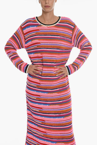 Maxikleid aus Wollstrick mit langen Ärmeln