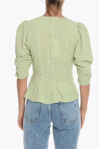 Seersucker Top EMMI with V-Neck